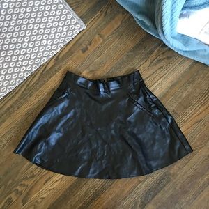 Faux leather skirt